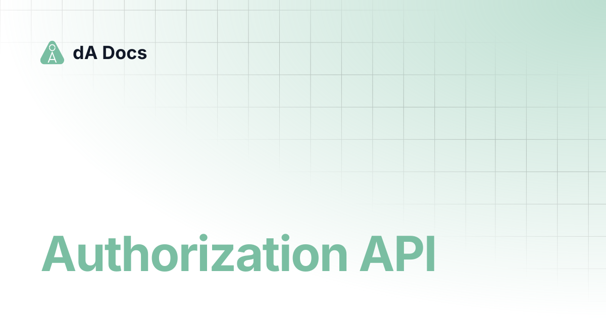 Authorization API | dA Docs